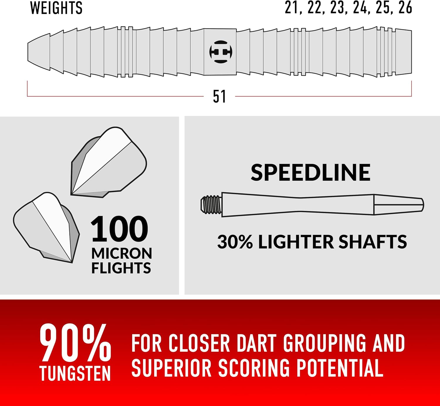 Harrows Sabre 90% Tungsten Steel Tip Darts Set – P... - Image 5