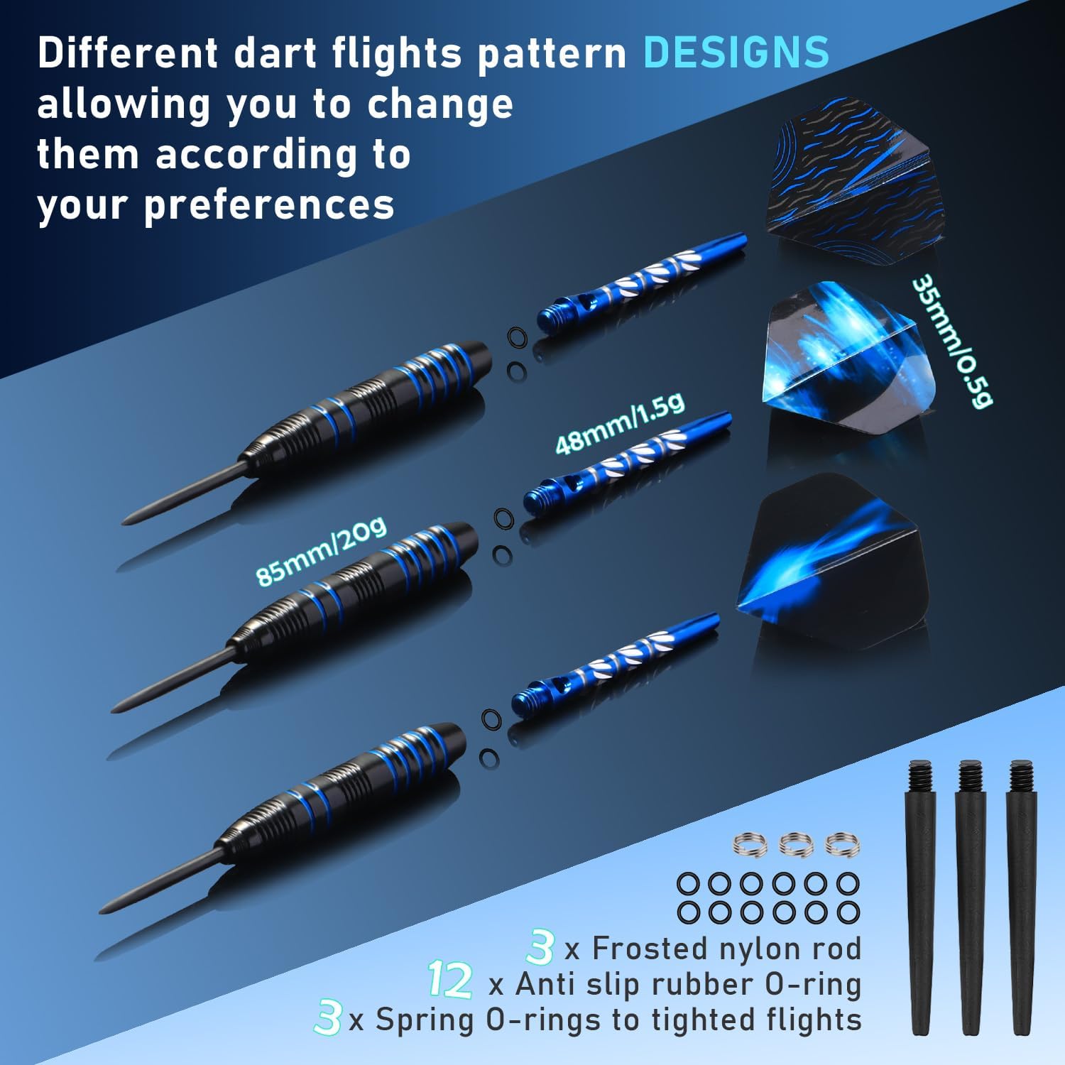 XAWU 3 Pack Steel Tip Darts Set Professional Darts... - Image 4