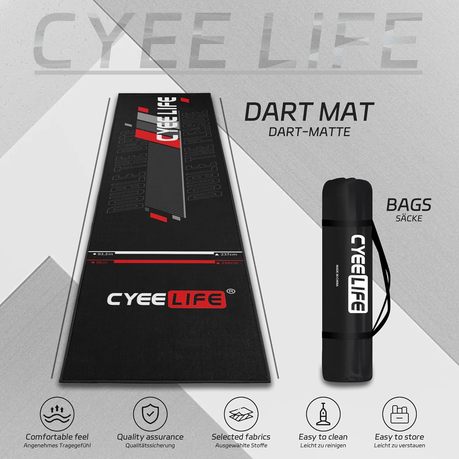 CyeeLife Darts Mat,297 X 66cm Professional Non Sli... - Image 7