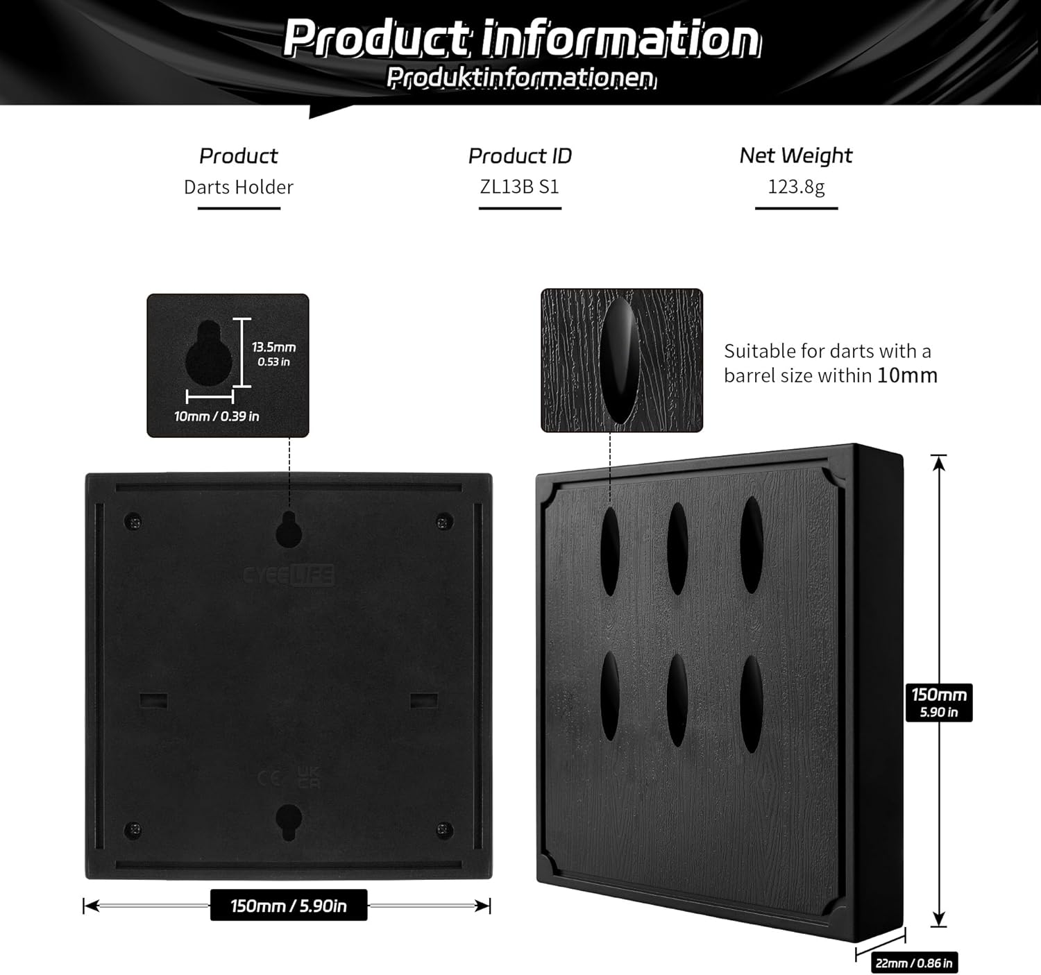 CyeeLife Wall Mounted Darts Holder/Stand,Dart Case... - Image 3