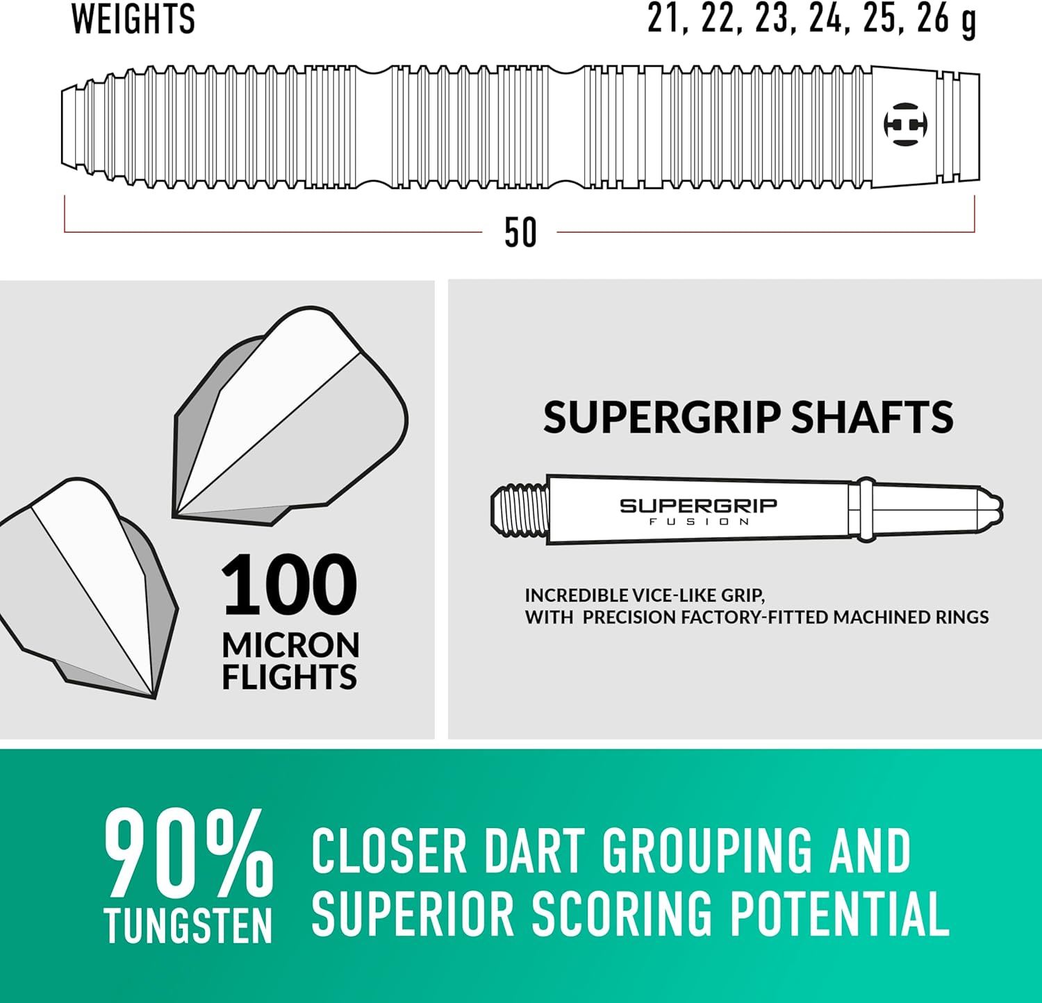 Harrows NX Elite 90% Tungsten Steel Tip Darts Set ... - Image 5