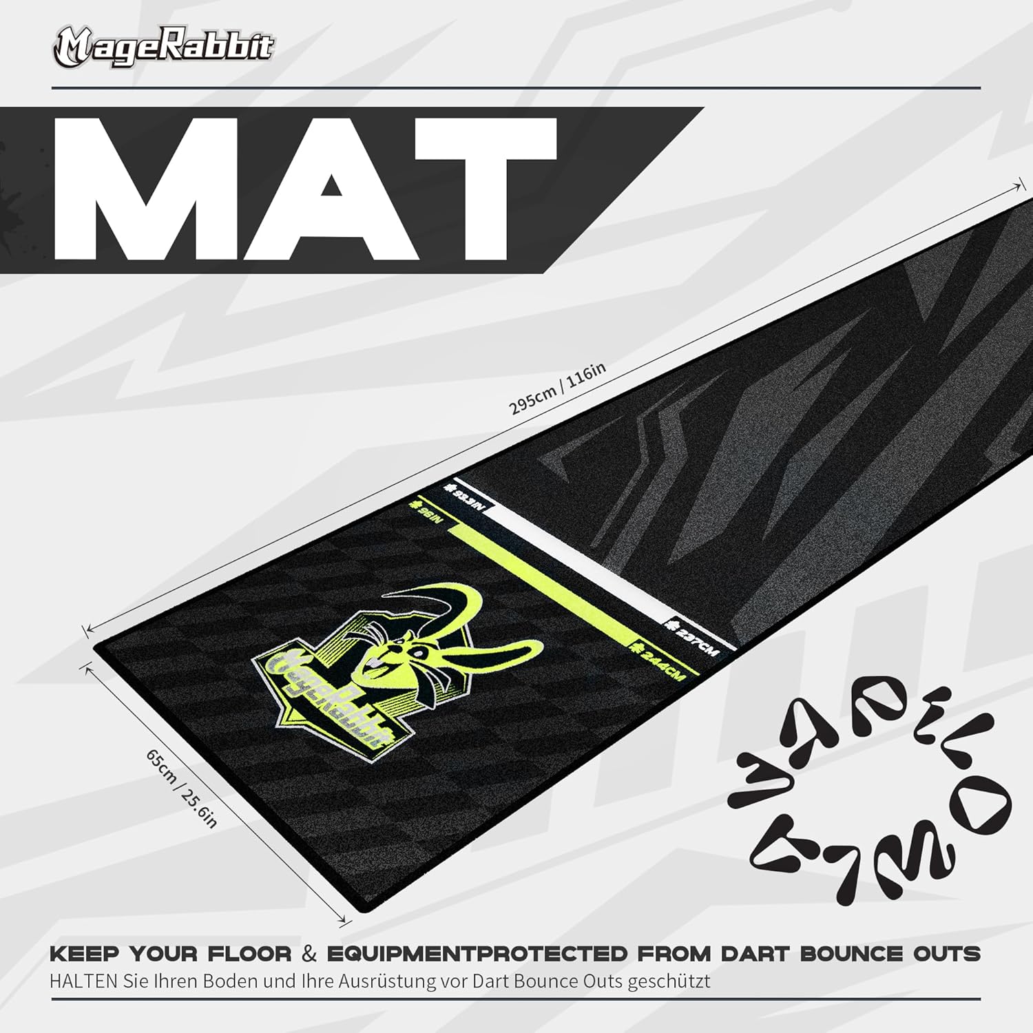 MageRabbit Dart Board Mat with Carrying Bag, Non-S... - Image 7