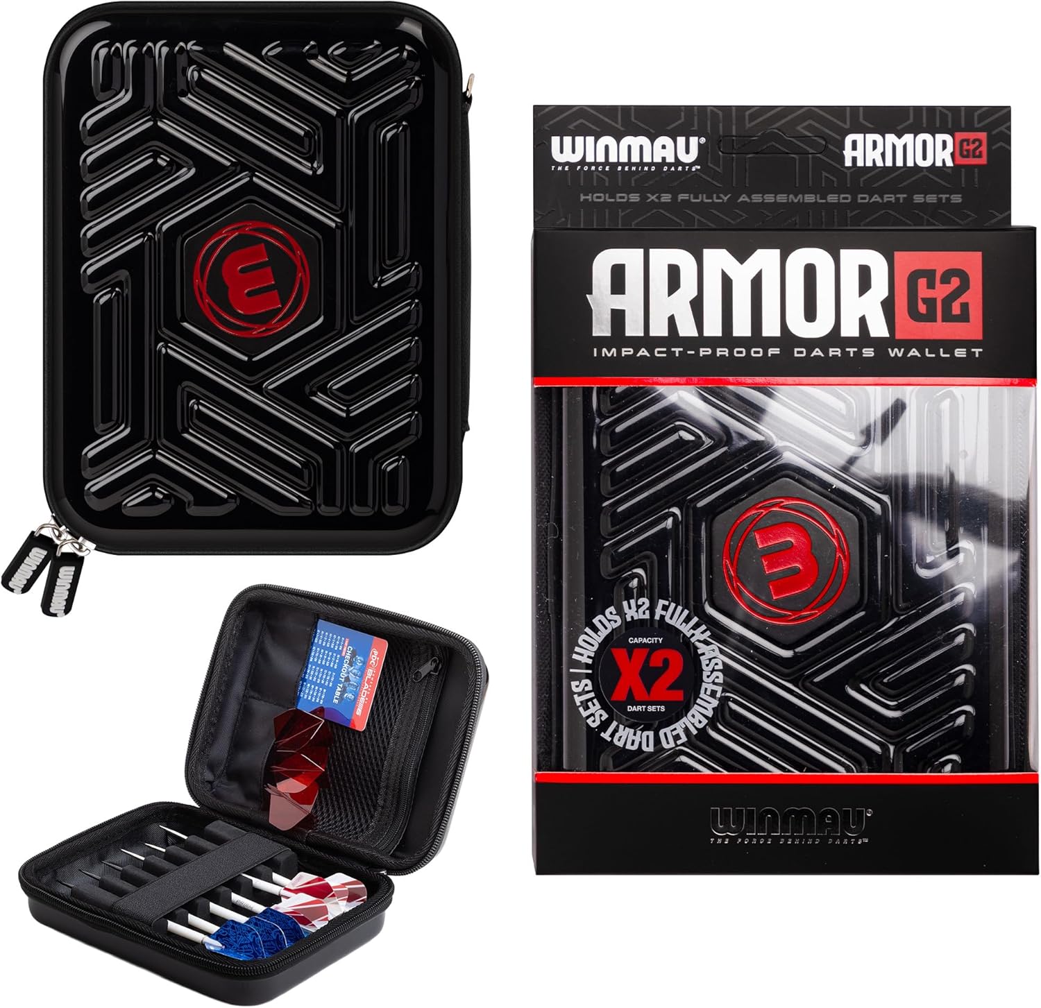 WINMAU Armor G2 Darts Wallet - Black Darts Case Ho... - Image 2
