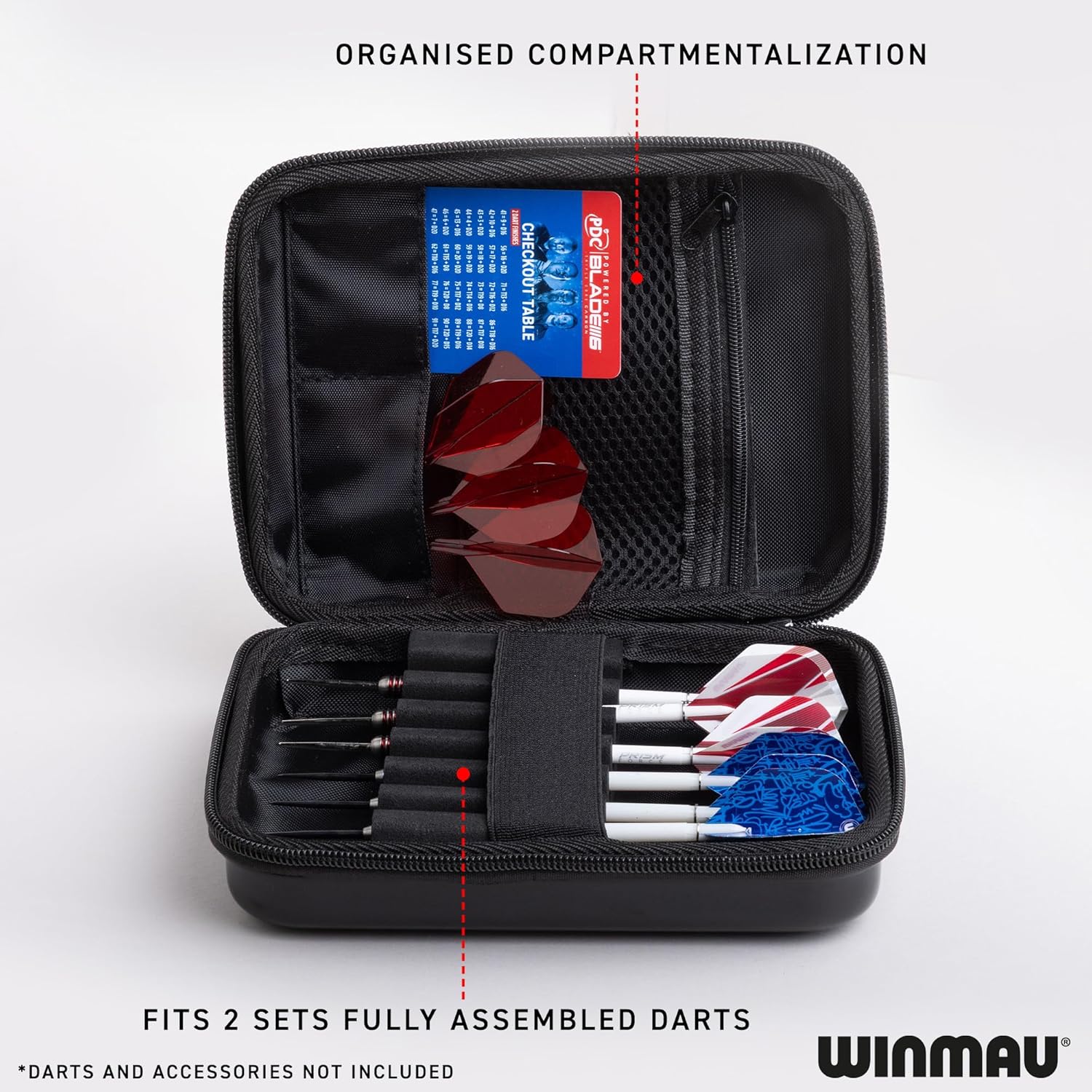 WINMAU Armor G2 Darts Wallet - Black Darts Case Ho... - Image 6