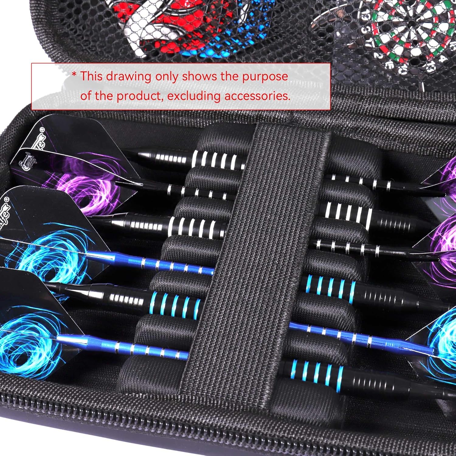 CyeeLife PU Dart Carrying Case Holds 6pcs Steel an... - Image 4