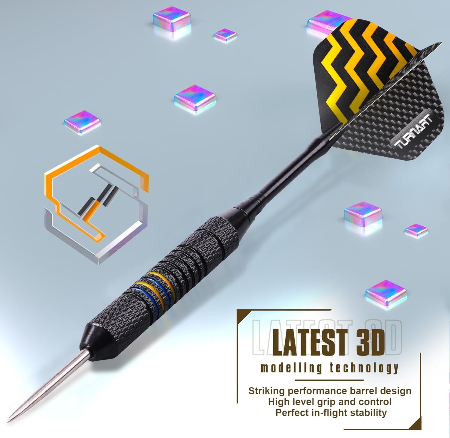 Turnart 12 Pack Steel Tip Darts Set with Case, Pro... - Image 5