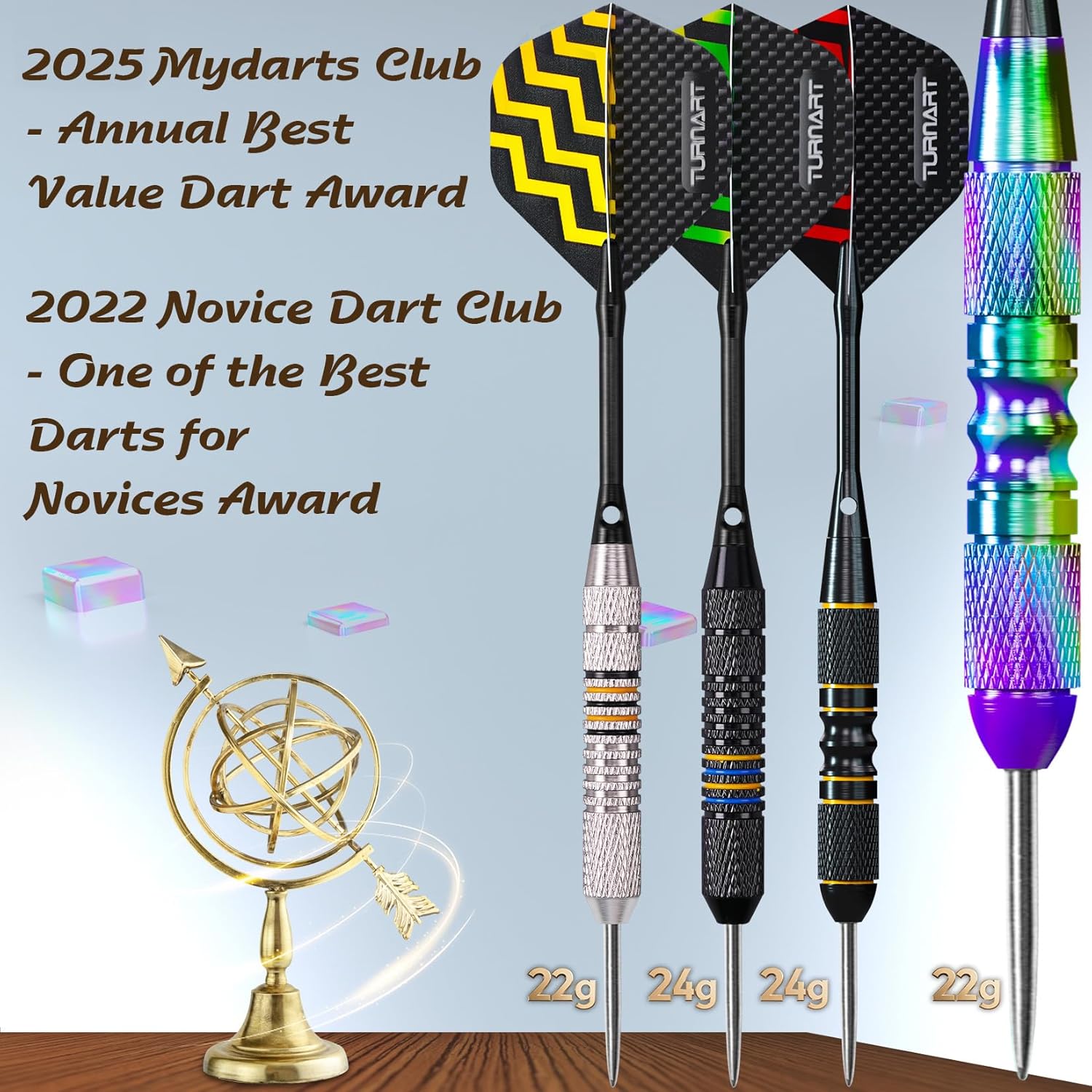 Turnart 12 Pack Steel Tip Darts Set with Case, Pro... - Image 6