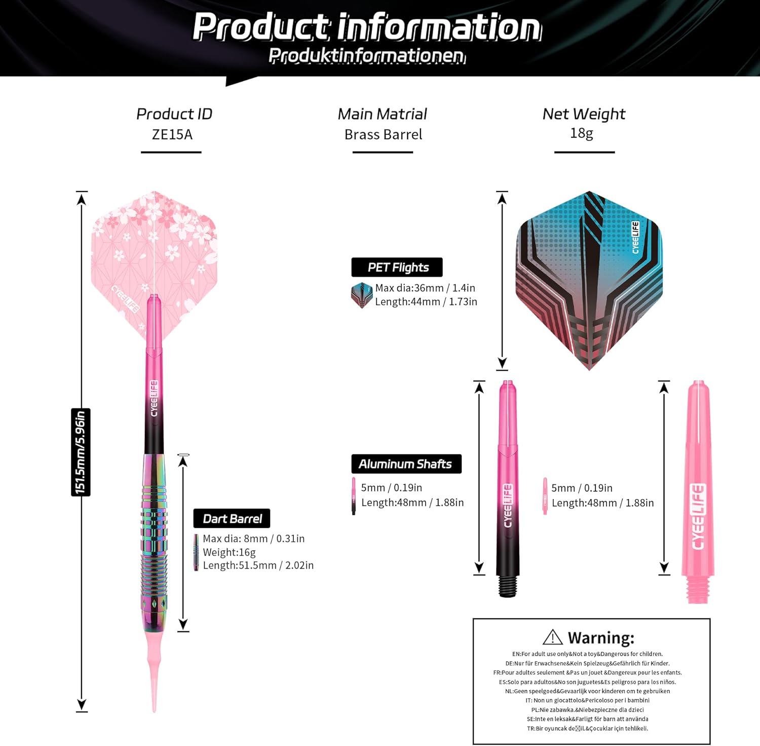 CyeeLife Soft Tip Darts Set - Professional Darts P... - Image 3