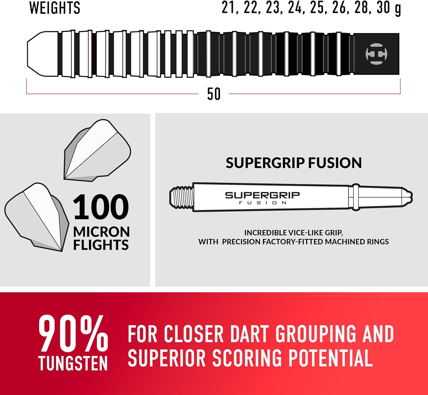Harrows Predator 90% Tungsten Steel Tip Darts Set ... - Image 6