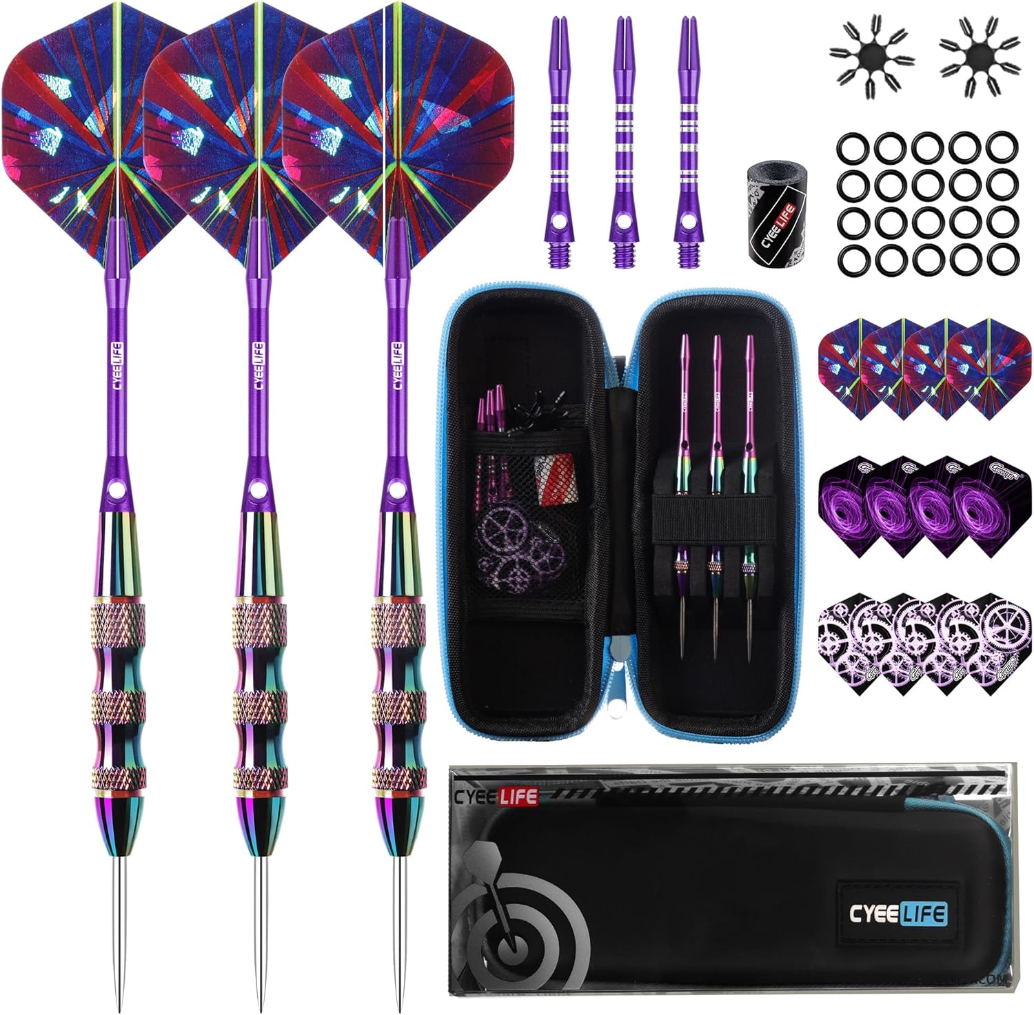 CyeeLife Steel Tip Darts Set,3 Pack Professional D... - Image 2