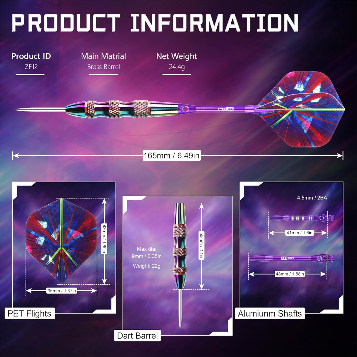 CyeeLife Steel Tip Darts Set,3 Pack Professional D... - Image 3
