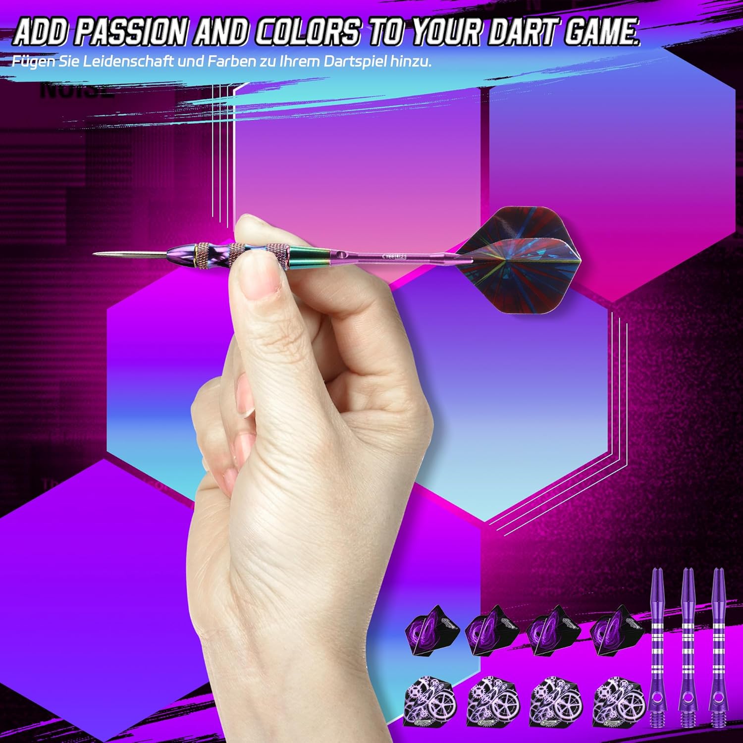 CyeeLife Steel Tip Darts Set,3 Pack Professional D... - Image 8