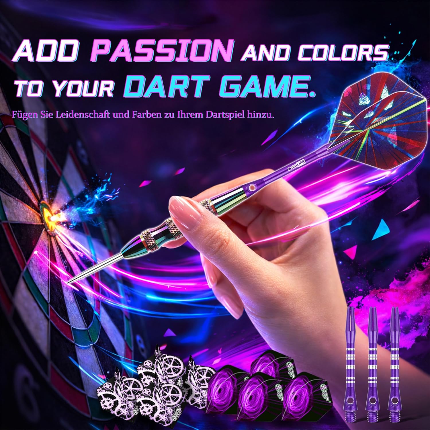 CyeeLife Steel Tip Darts Set,3 Pack Professional D... - Image 4