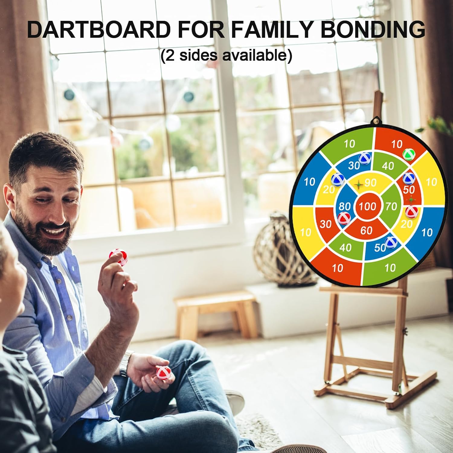 Dart Board for Kids, Boys Toys Double-Sided Dart B... - Image 3