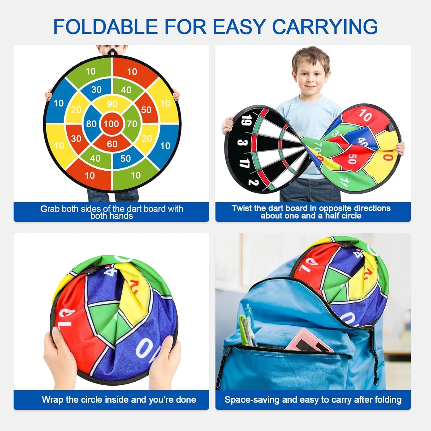 Dart Board for Kids, Boys Toys Double-Sided Dart B... - Image 6