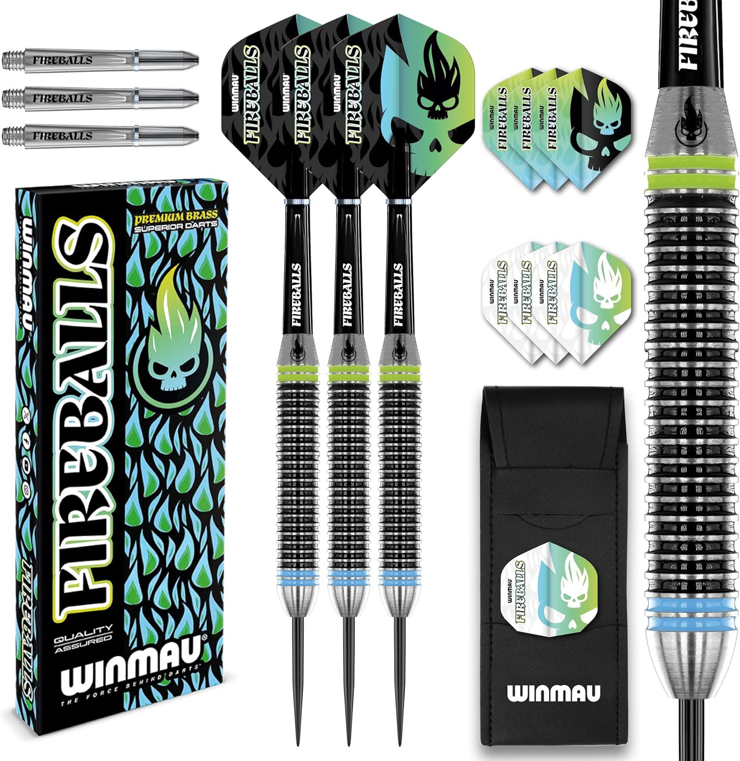 WINMAU Darts Fireball 22g Brass Steel Tip Darts Se... - Image 2